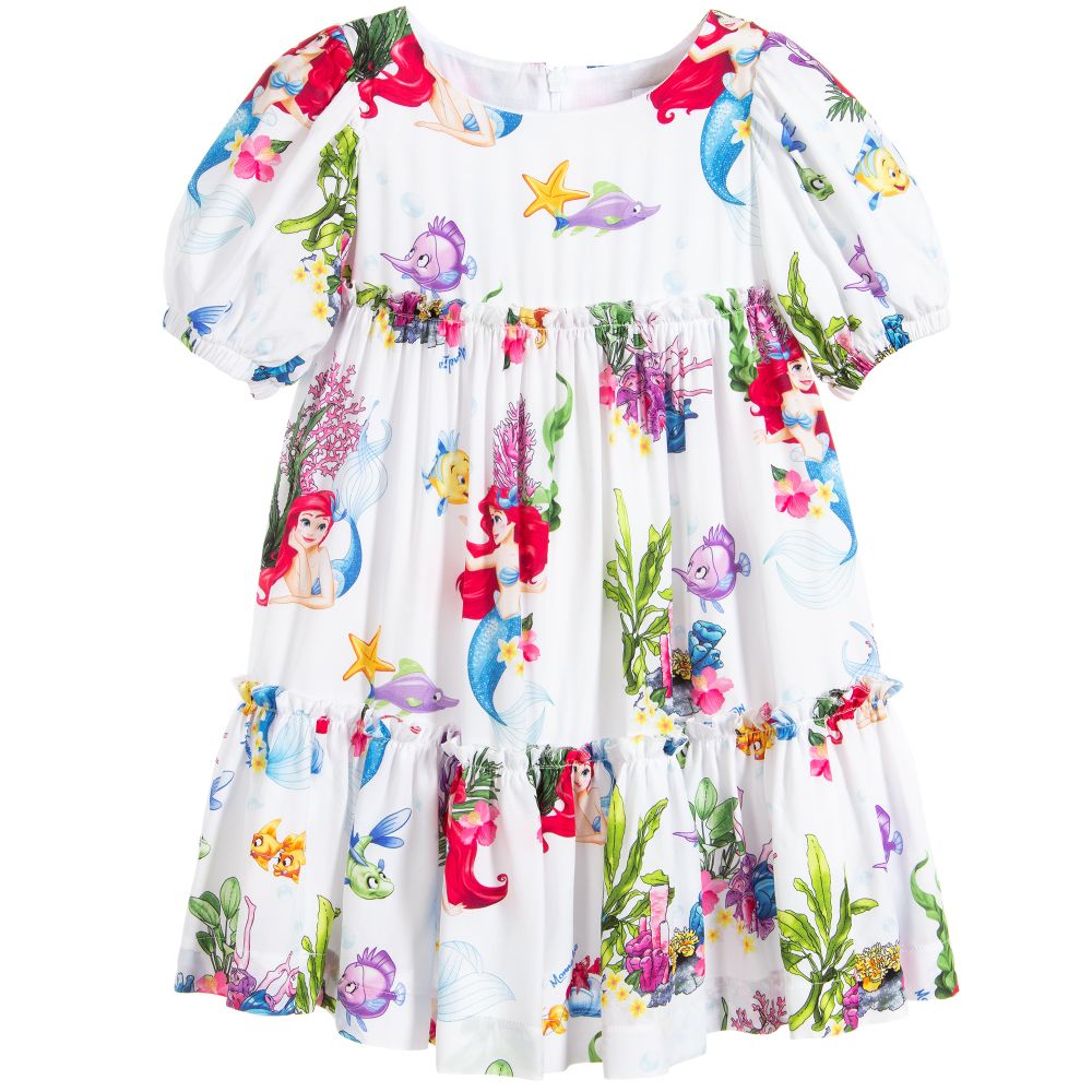 Monnalisa - Girls White Disney Dress  | Childrensalon