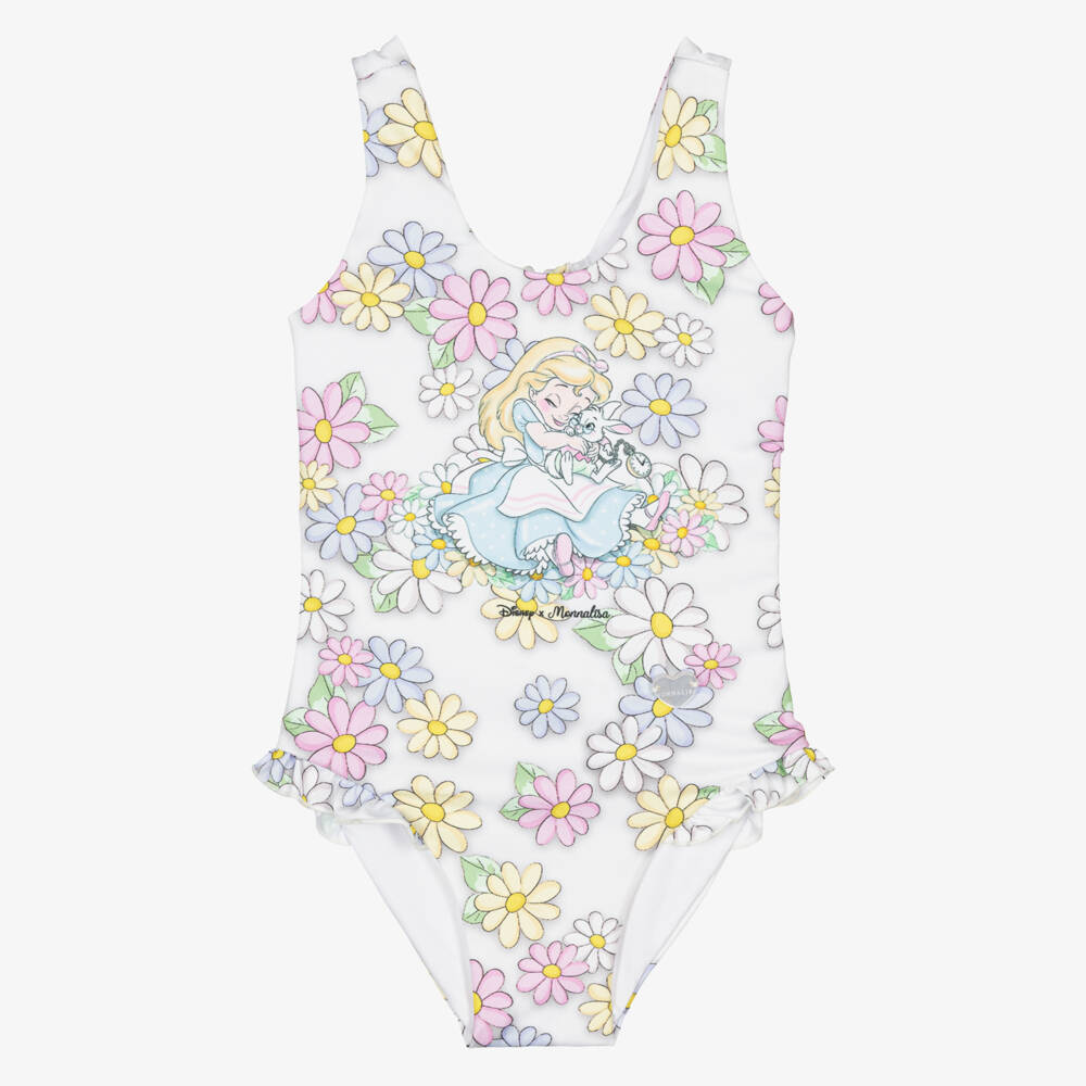 Monnalisa-Кремовый купальник Disney с цветами для девочек | Childrensalon Outlet