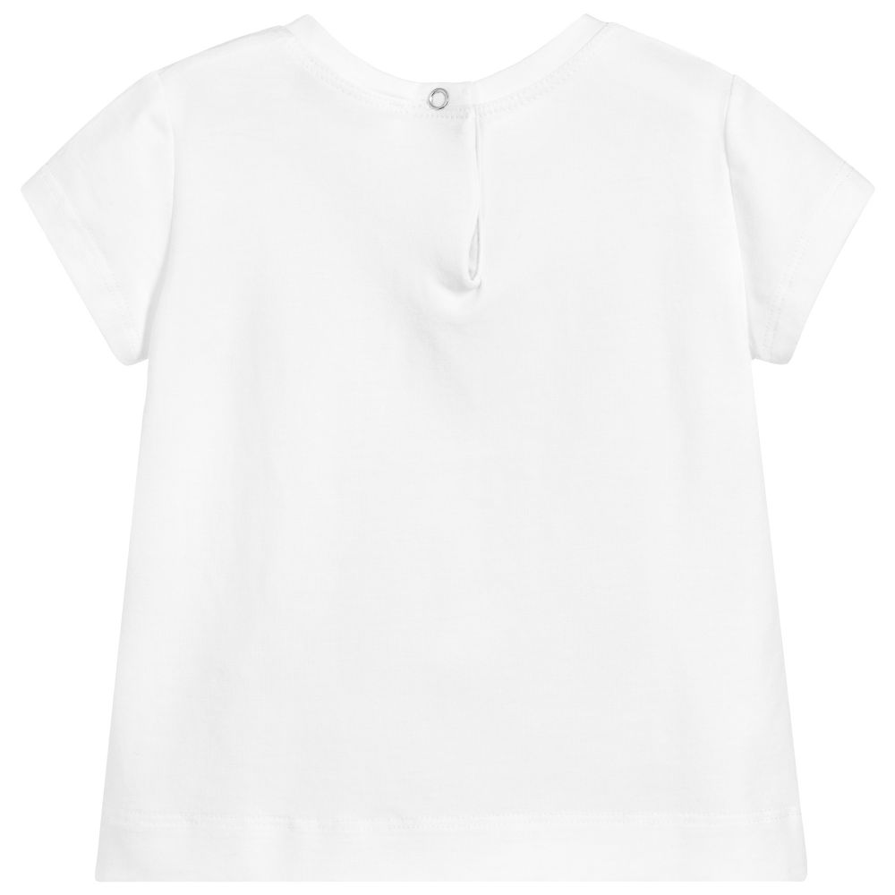 Monnalisa-Girls White Disney T-Shirt  | Childrensalon Outlet