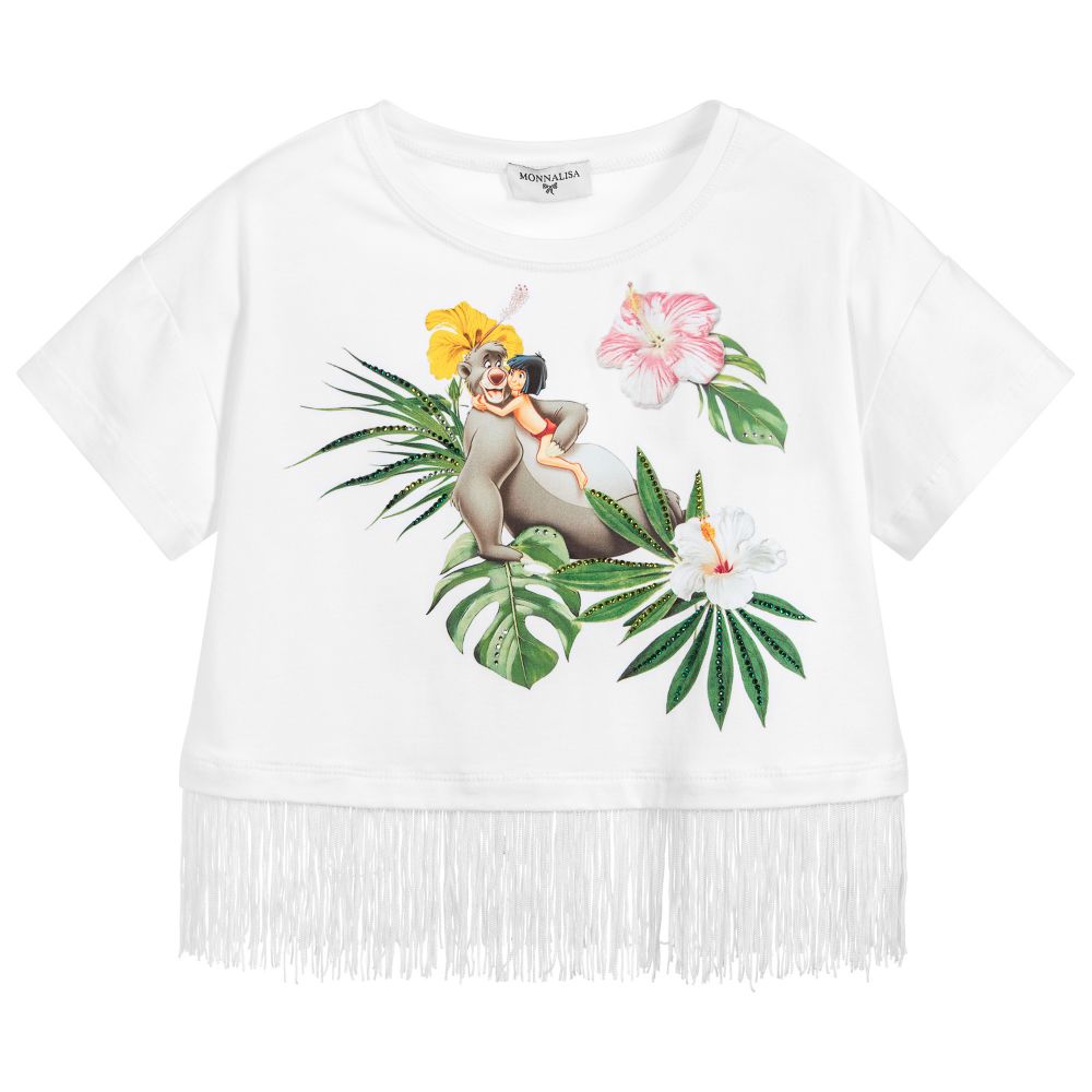 Monnalisa Bimba - Girls White Disney T-Shirt | Childrensalon