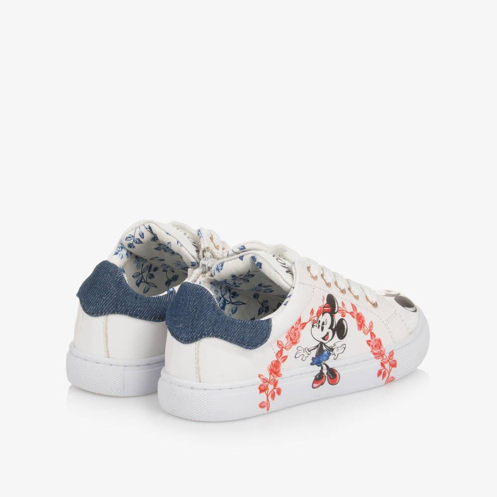 Monnalisa-حذاء رياضي أبيض للبنات من الجلد الصناعي | Childrensalon Outlet