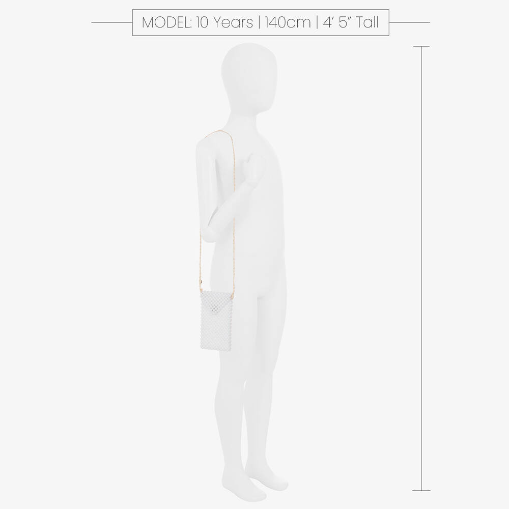 Monnalisa-Girls White Faux Pearl Bag (19cm) | Childrensalon Outlet