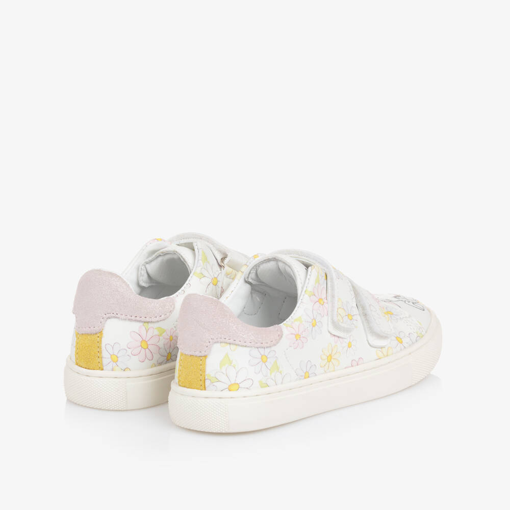Monnalisa-Girls White Floral Adventure Sneakers | Childrensalon Outlet