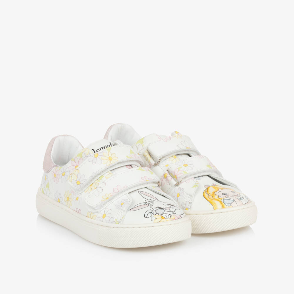 Monnalisa-Girls White Floral Adventure Sneakers | Childrensalon Outlet