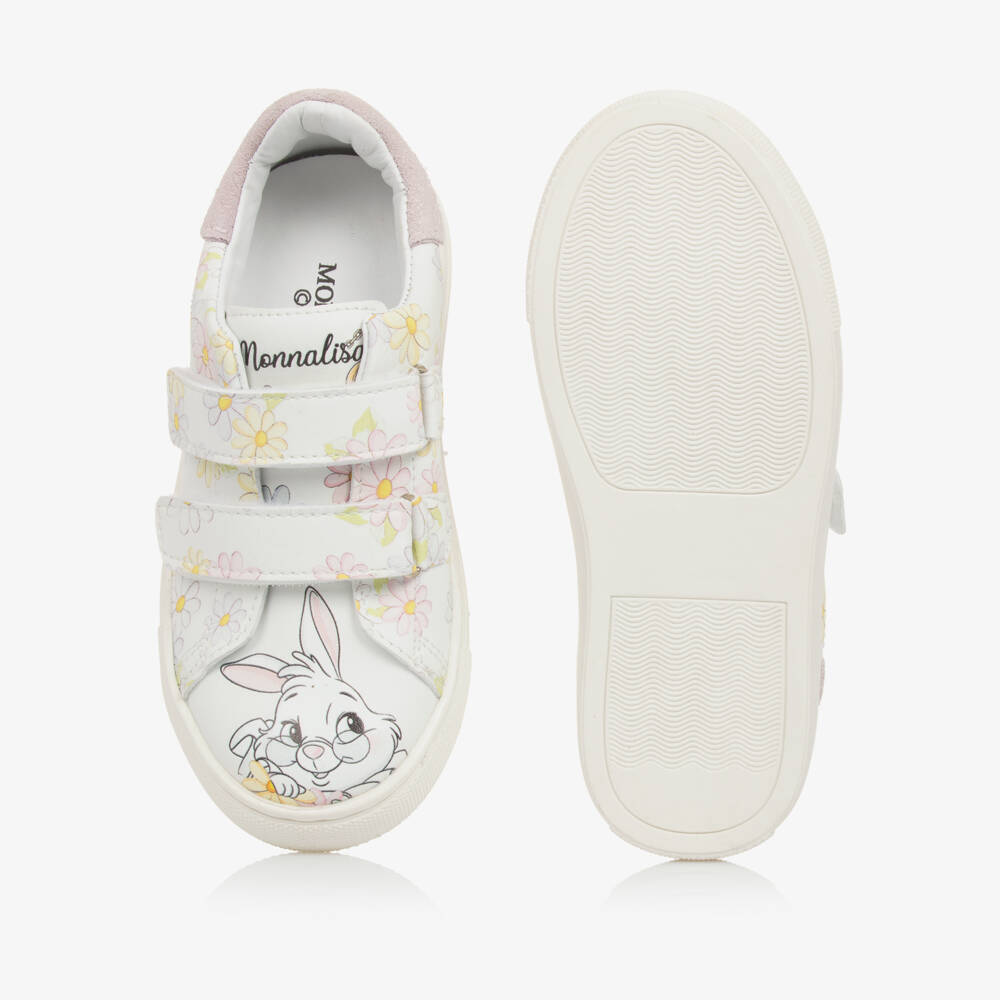 Monnalisa-Girls White Floral Adventure Sneakers | Childrensalon Outlet