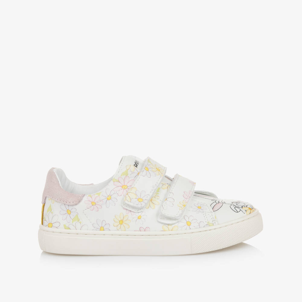 Monnalisa-Girls White Floral Adventure Sneakers | Childrensalon Outlet