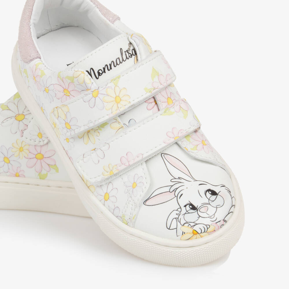 Monnalisa-Girls White Floral Adventure Sneakers | Childrensalon Outlet