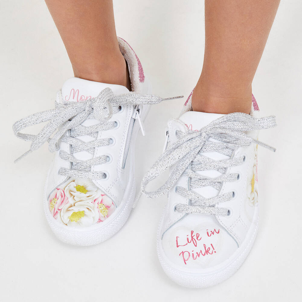 White floral trainers new arrivals