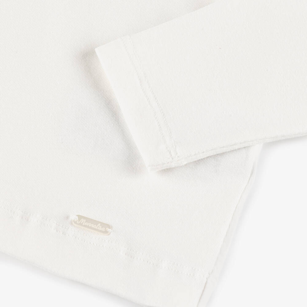 Monnalisa-Girls White Frilled Collar Top | Childrensalon Outlet