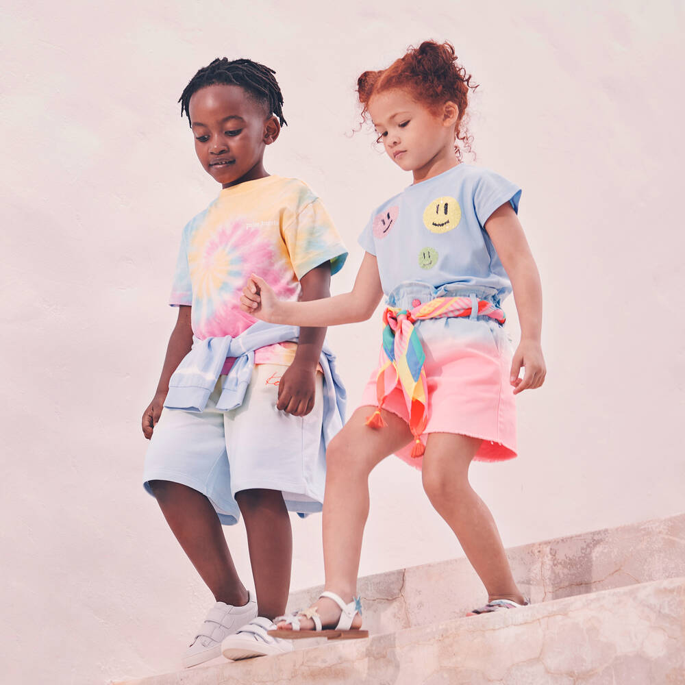 Monnalisa-Белые кожаные сандалии с блестками | Childrensalon Outlet