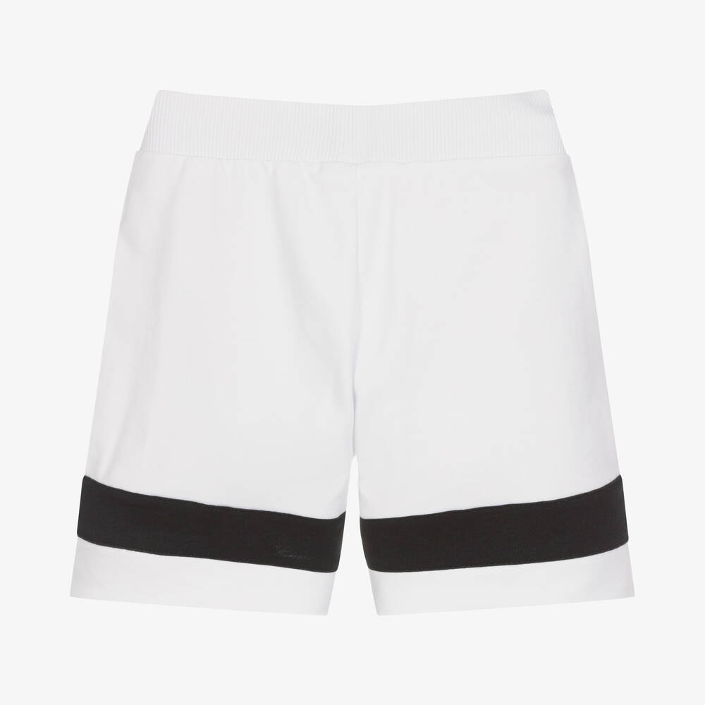 Monnalisa Girls White Gold Embroidered Jersey Shorts Childrensalon Outlet