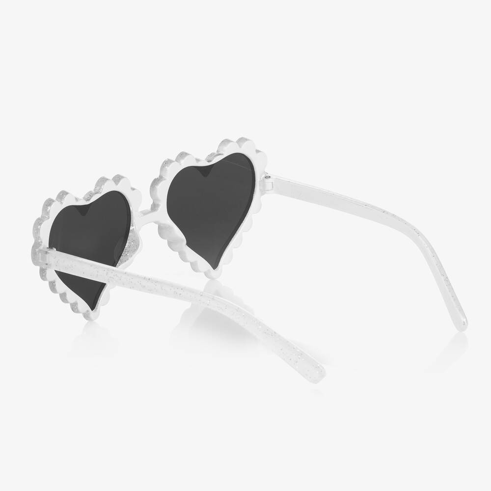 Girls White Heart Sunglasses UV400