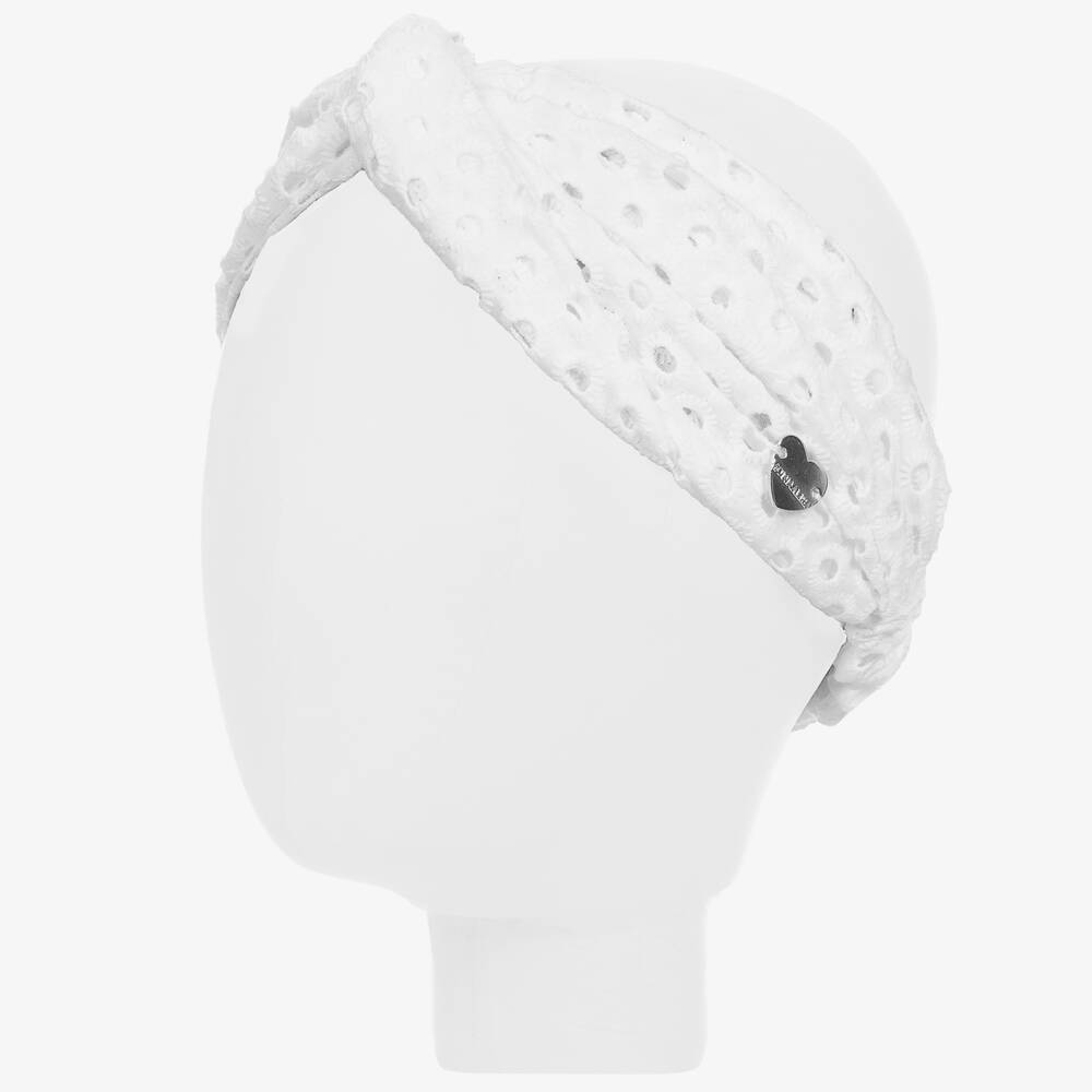 Monnalisa-Girls White Lace Headband | Childrensalon Outlet
