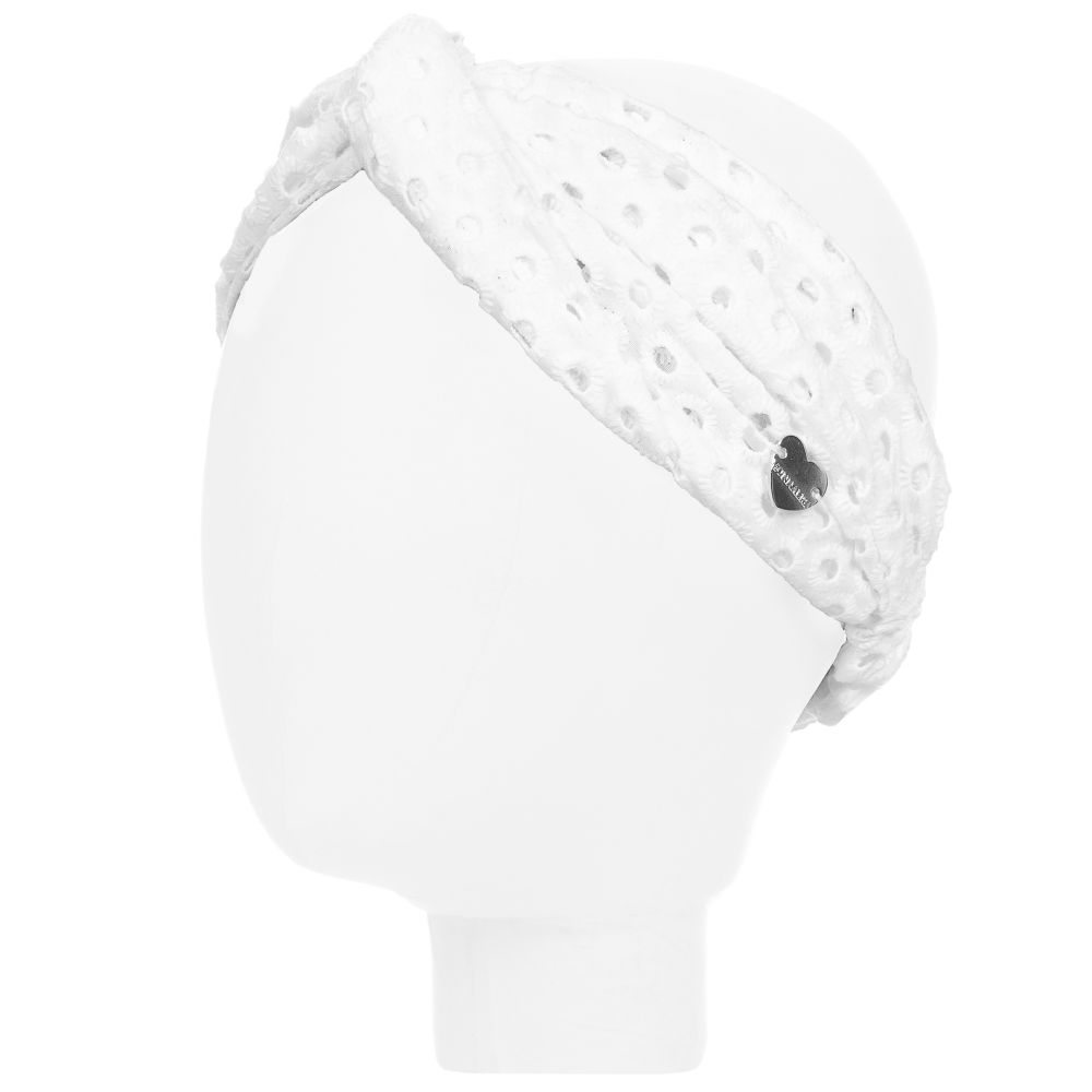 Monnalisa - Белая повязка на голову с вышивкой  | Childrensalon