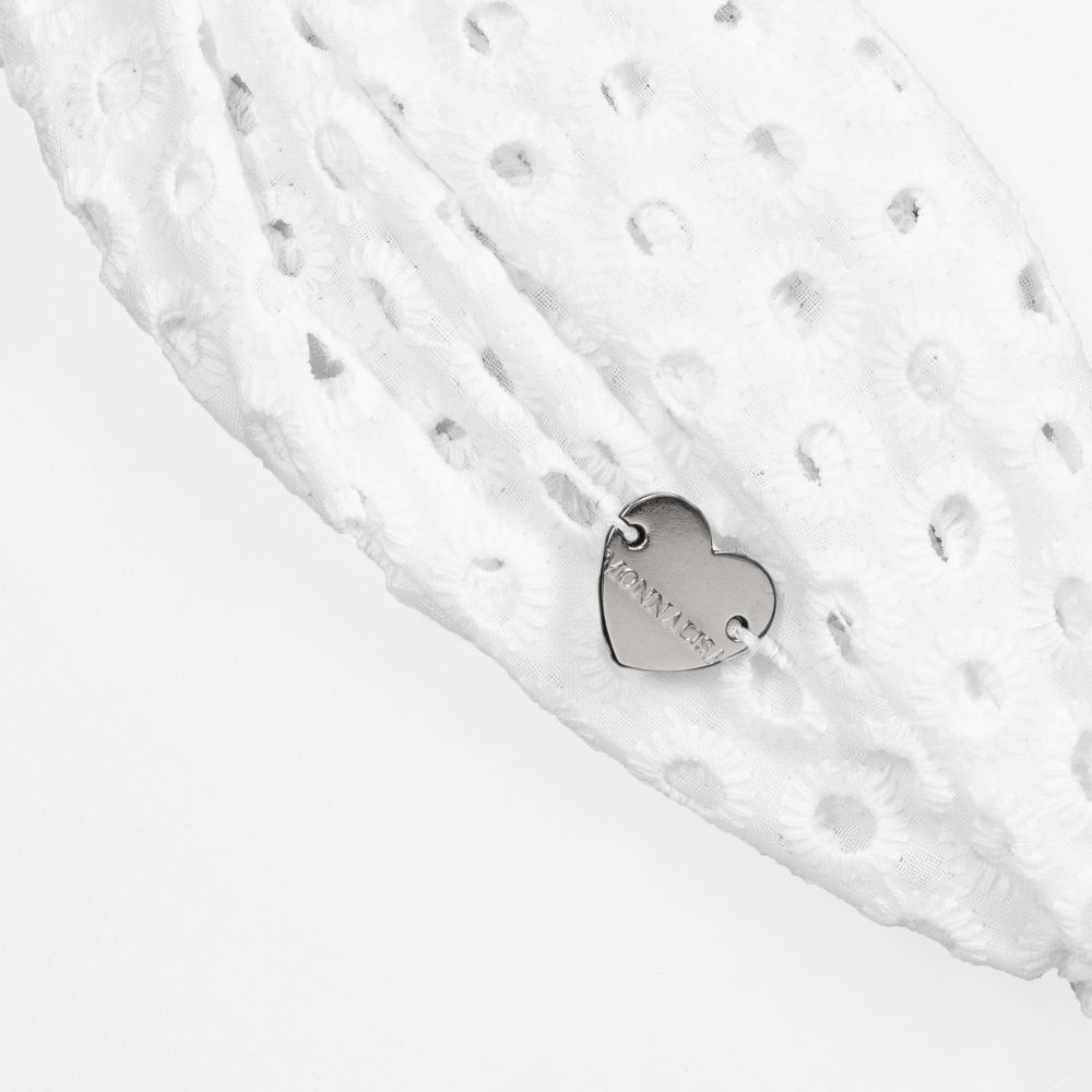 Monnalisa-Белая повязка на голову с вышивкой | Childrensalon Outlet