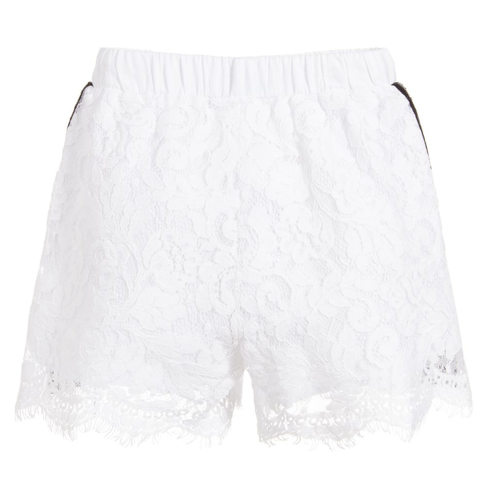 Monnalisa Girls White Lace Shorts Childrensalon Outlet