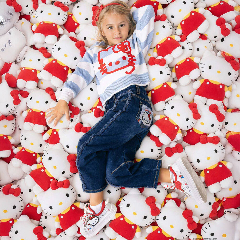 Monnalisa-Girls White Leather Hello Kitty Trainers | Childrensalon Outlet