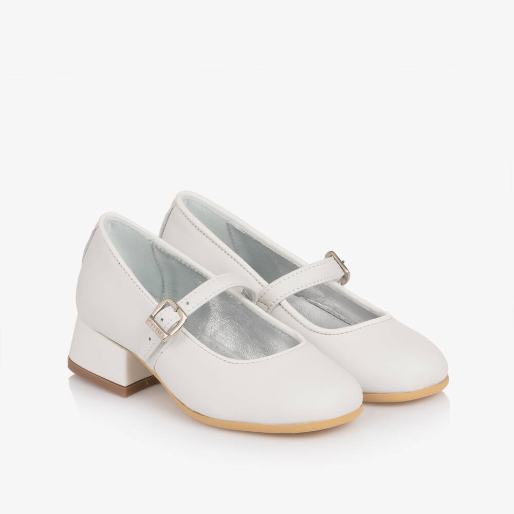 Monnalisa-Белые туфли на каблуке для девочек | Childrensalon Outlet