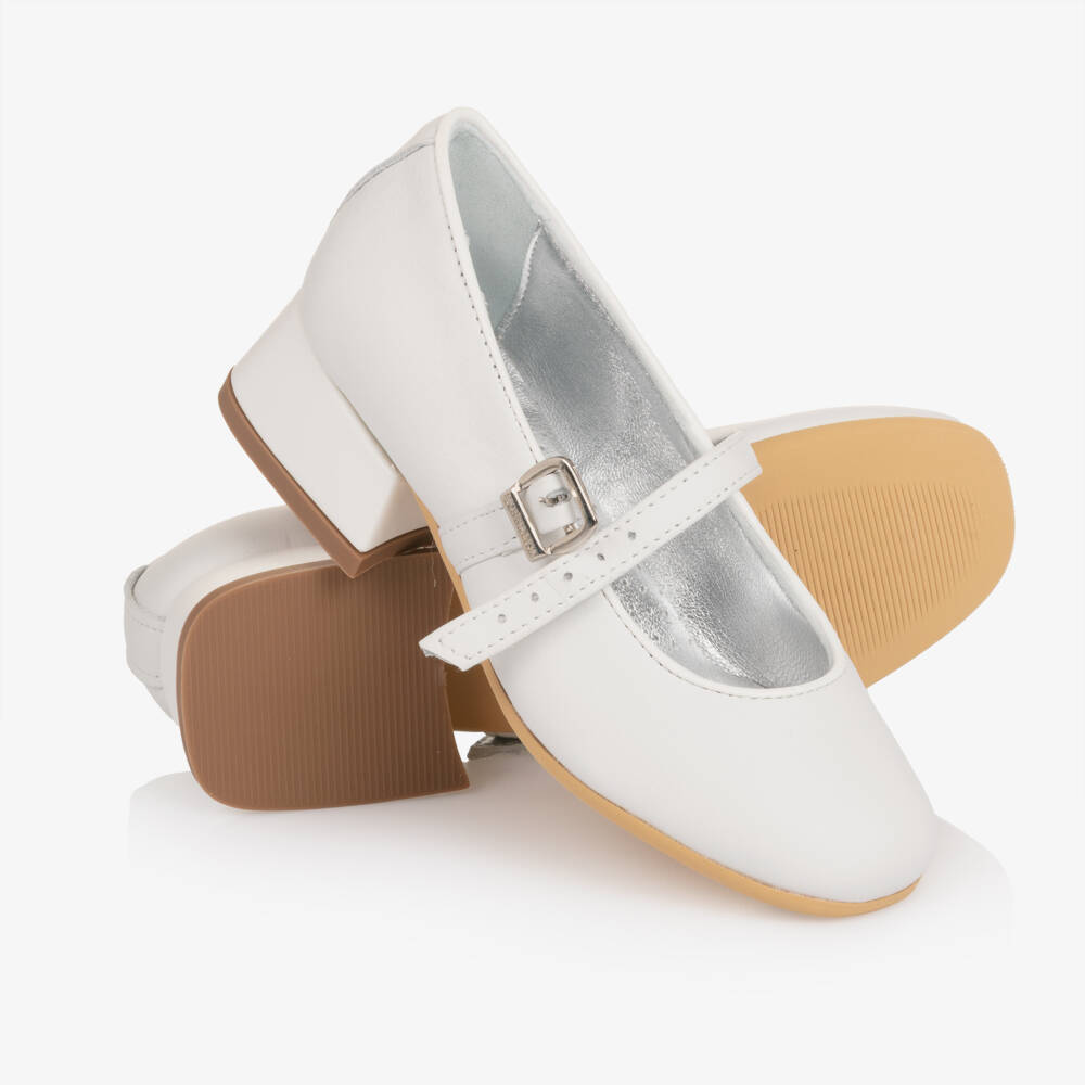 Monnalisa-Белые туфли на каблуке для девочек | Childrensalon Outlet