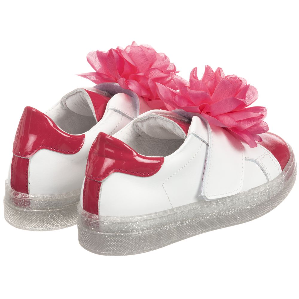 موناليزا-ترينرز جلد لون أبيض وزهري للبنات | Childrensalon Outlet