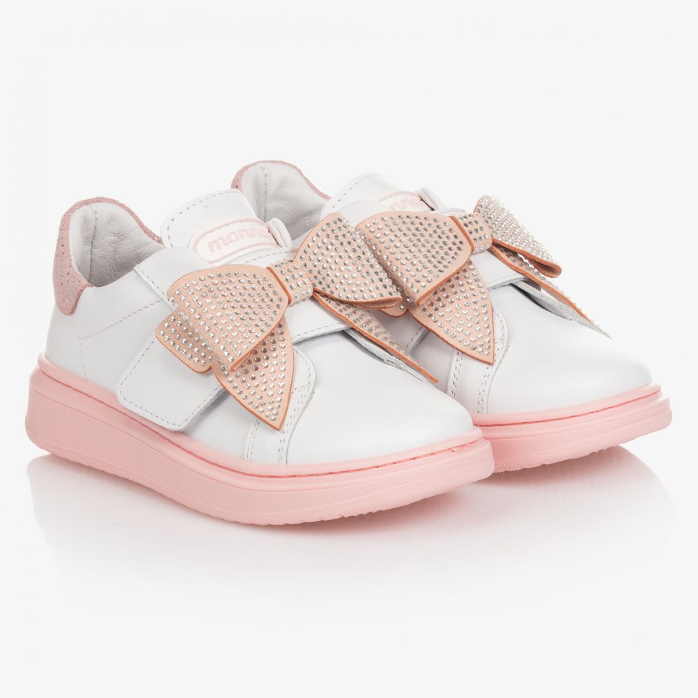 Monnalisa - Weiße Leder-Sneakers für Mädchen | Childrensalon