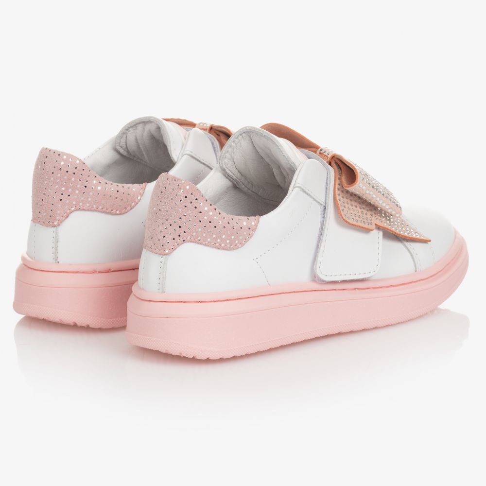 Monnalisa-Белые кожаные кроссовки для девочек | Childrensalon Outlet