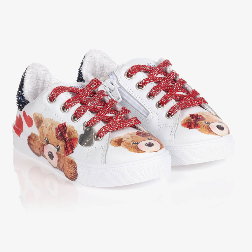 Monnalisa - Weiße Sneakers aus Leder (M) | Childrensalon