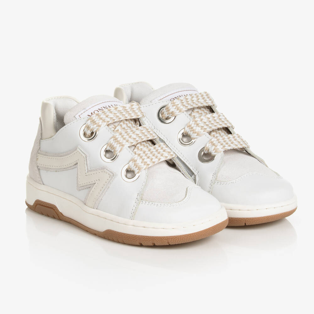 Monnalisa - Baskets blanches en cuir fille | Childrensalon