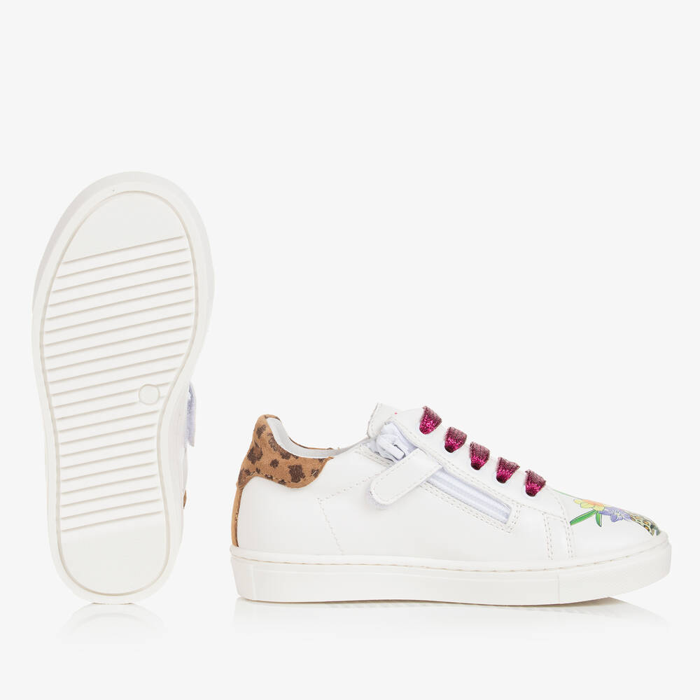 Monnalisa-Girls White Looney Tunes Trainers | Childrensalon Outlet