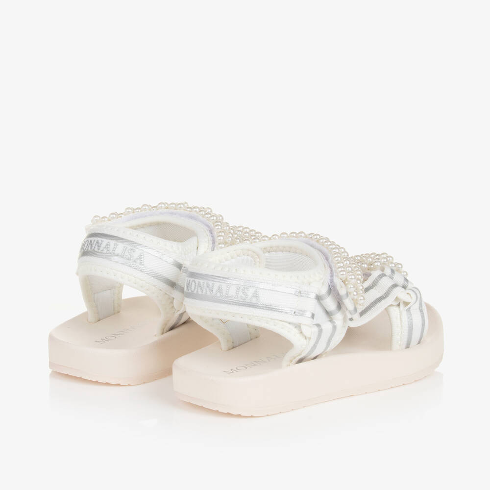 Monnalisa Girls White Pearl Sandals