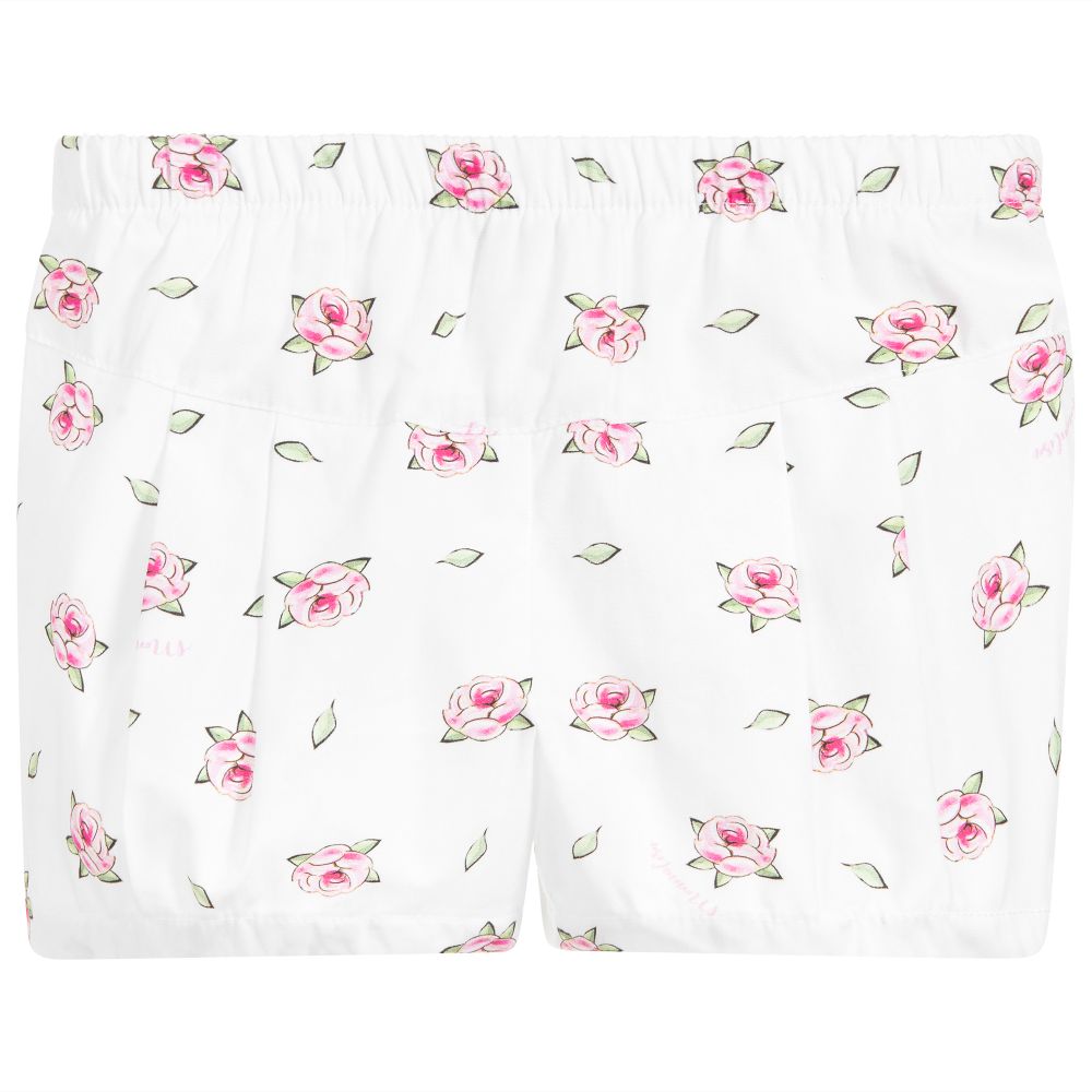 Monnalisa Бебе-Girls White & Pink Shorts | Childrensalon Outlet