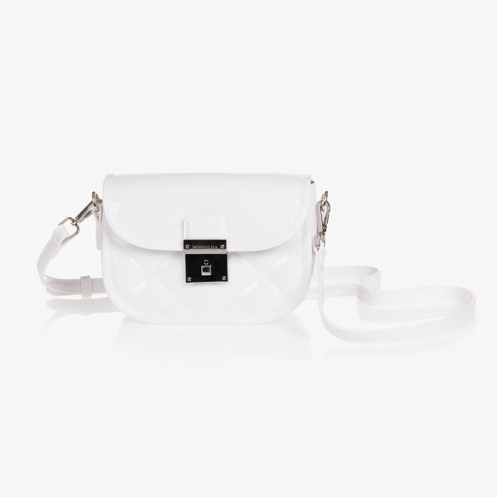 Monnalisa - Girls White Quilted Jelly Bag (19cm) | Childrensalon