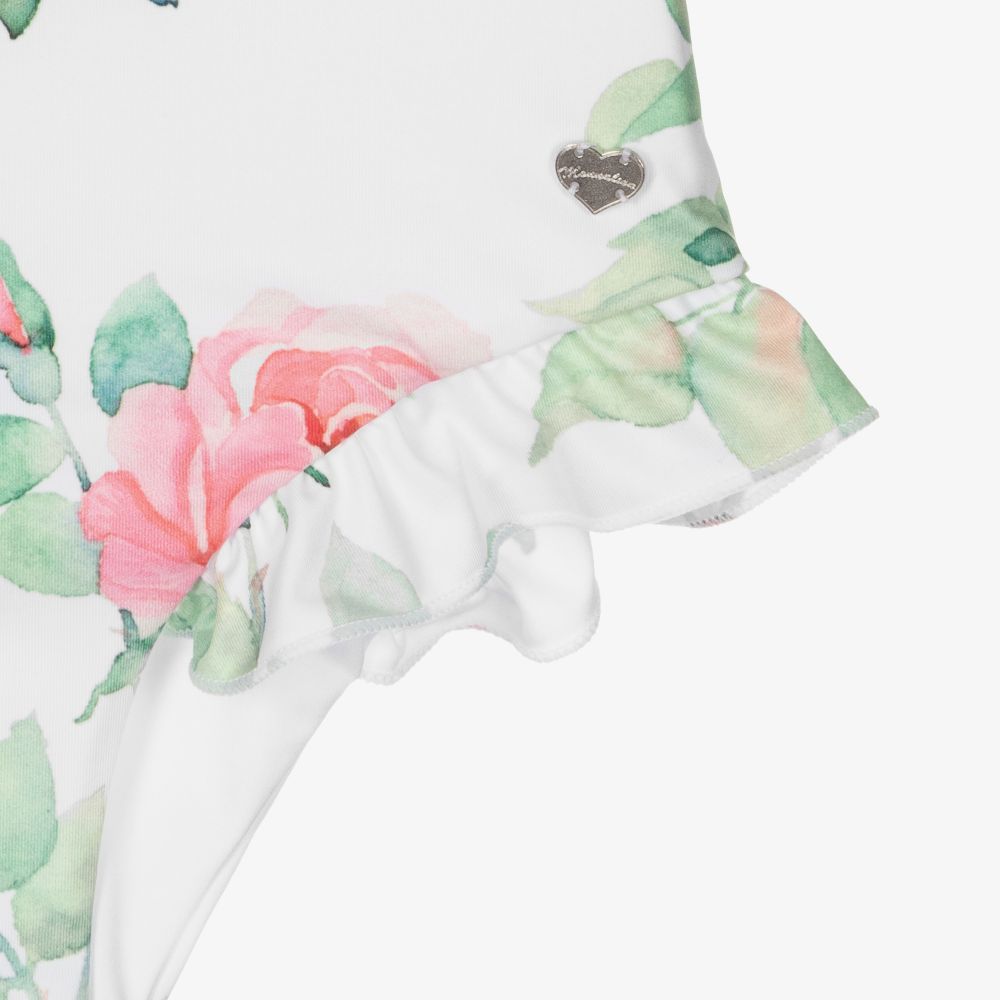 Monnalisa-Белый купальник с розами для девочек | Childrensalon Outlet