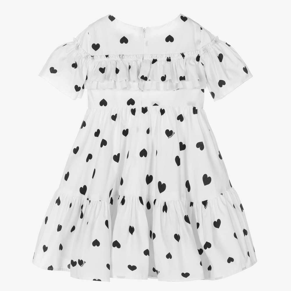 Monnalisa-Girls White Ruffle Dress | Childrensalon Outlet
