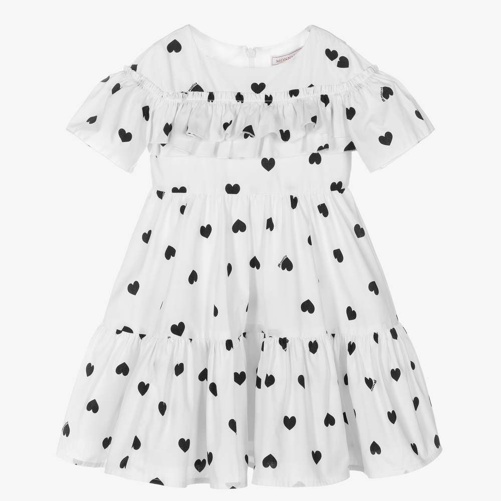 Monnalisa - Girls White Ruffle Dress | Childrensalon