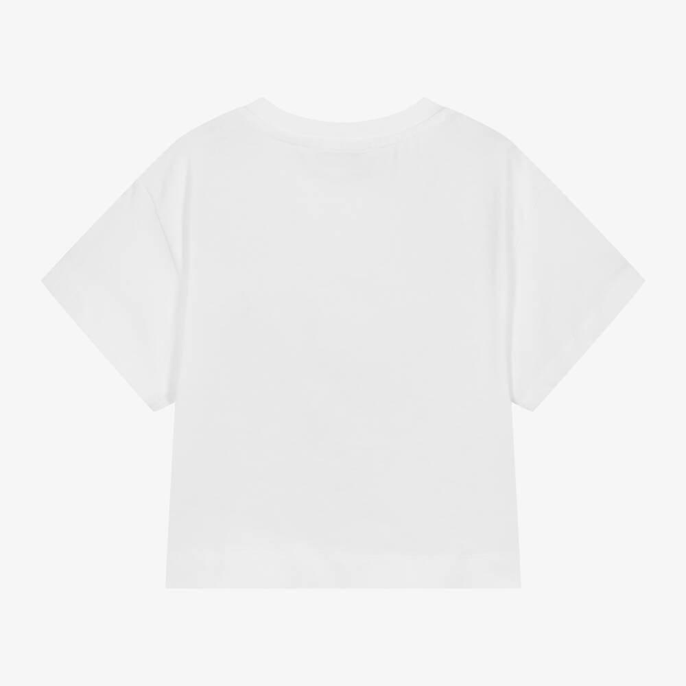 Monnalisa-تيشيرت باربي أبيض براق للبنات | Childrensalon Outlet