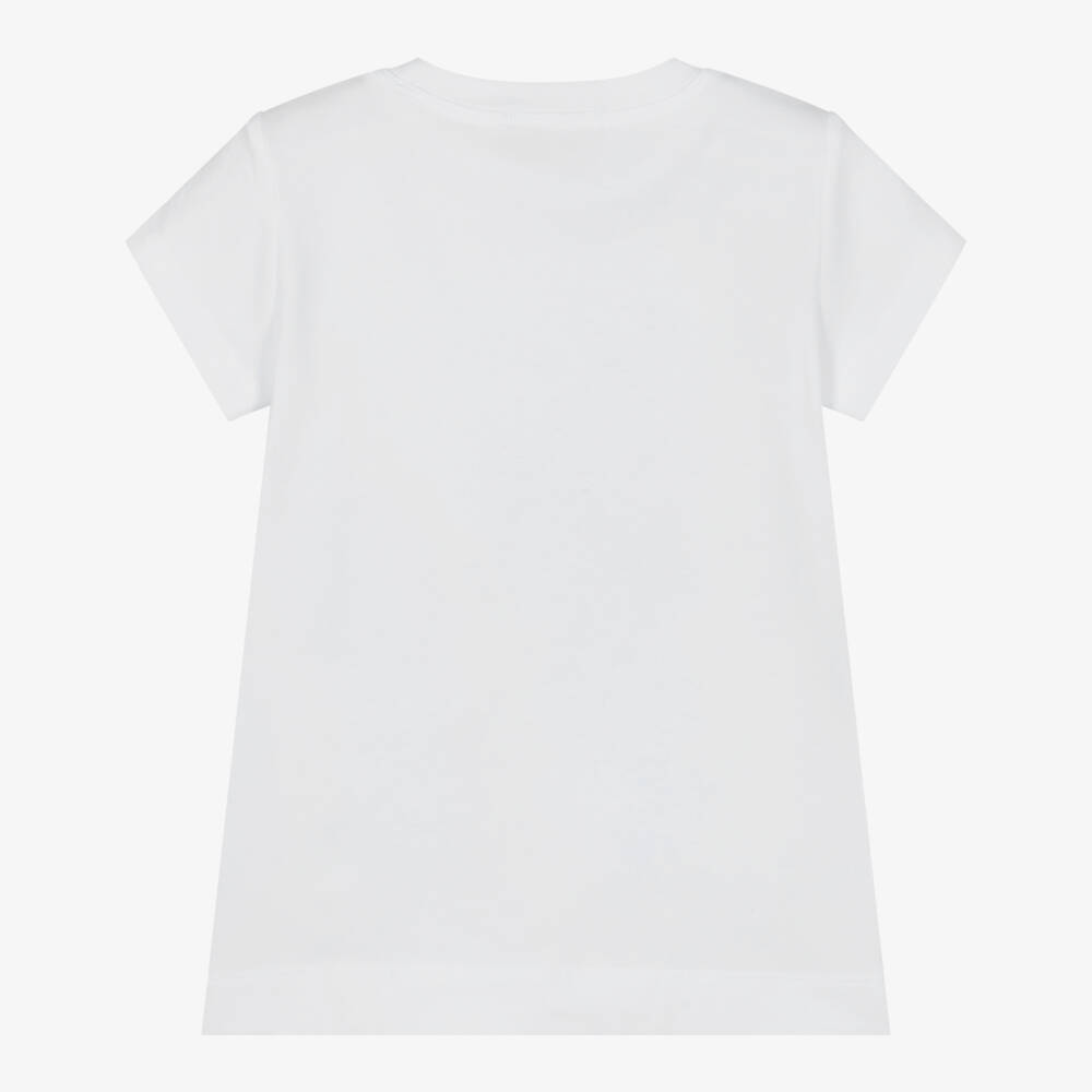 Monnalisa-Girls White Sparkling Raspberry Tee | Childrensalon Outlet