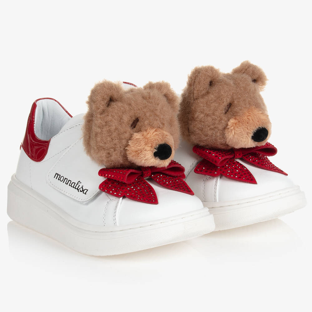 Monnalisa - Белые кроссовки с медвежатами для девочек | Childrensalon