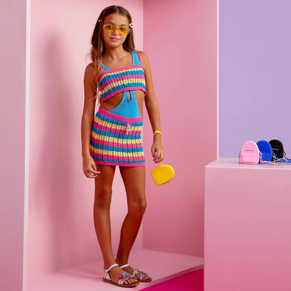 Monnalisa-Girls Wireless Headphones & Mini Carry Bag (10cm) | Childrensalon Outlet