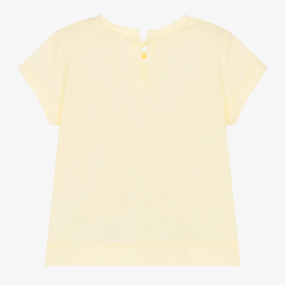 Monnalisa-تيشيرت أطفال بناتي قطن لون أصفر | Childrensalon Outlet