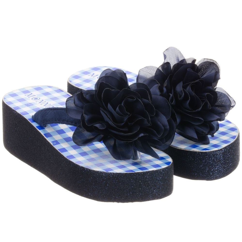 Monnalisa-Glitter Platform Flip-Flops | Childrensalon Outlet