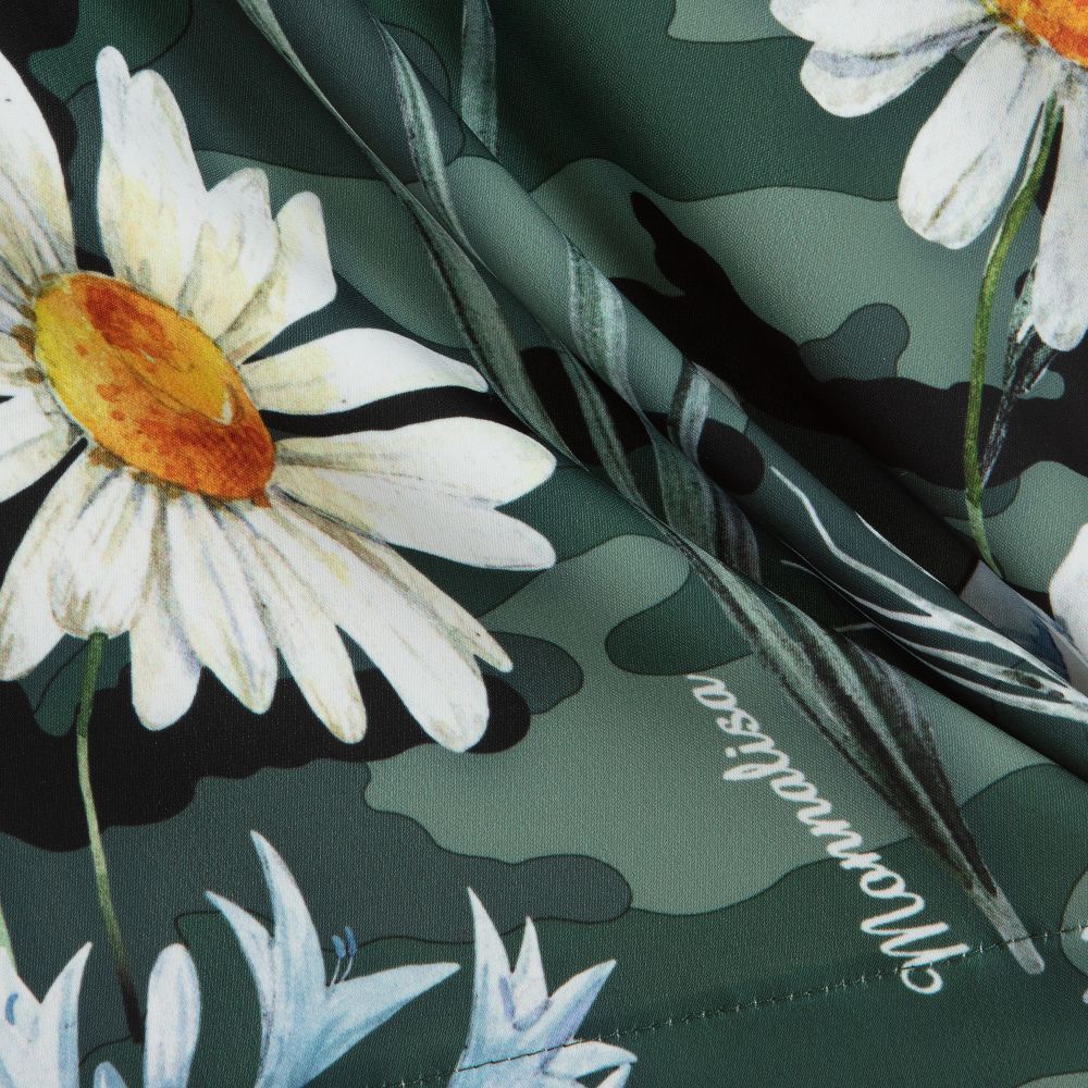 Monnalisa Green Floral Print Dress Childrensalon Outlet