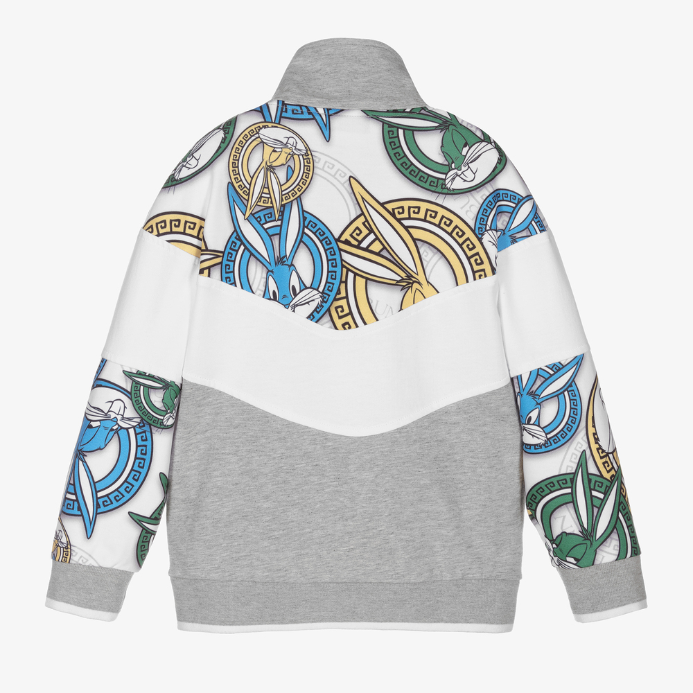 Monnalisa-Grey Bugs Bunny Zip-Up Top | Childrensalon Outlet