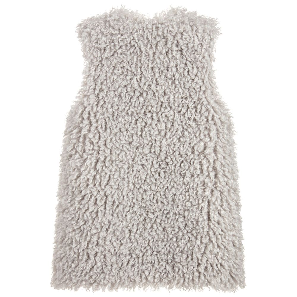 Monnalisa-Grey Faux Fur Gilet | Childrensalon Outlet