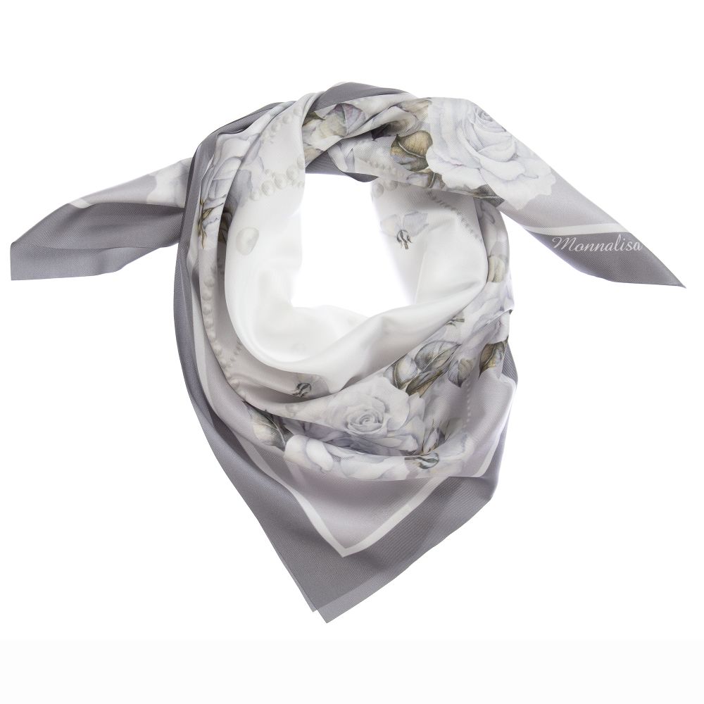 Monnalisa - Grey & Ivory Scarf (69cm) | Childrensalon