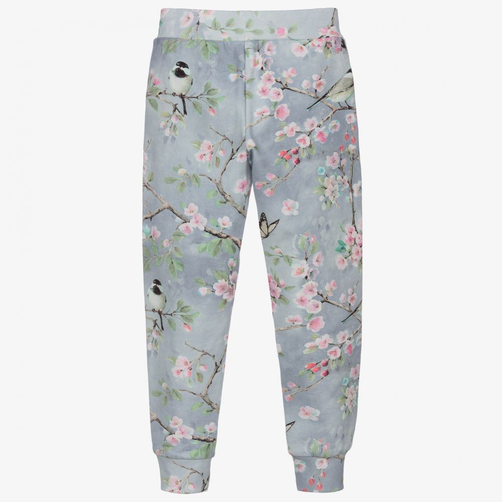 Monnalisa-جوغرز قطن جيرسي لون رمادي وزهري للبنات | Childrensalon Outlet