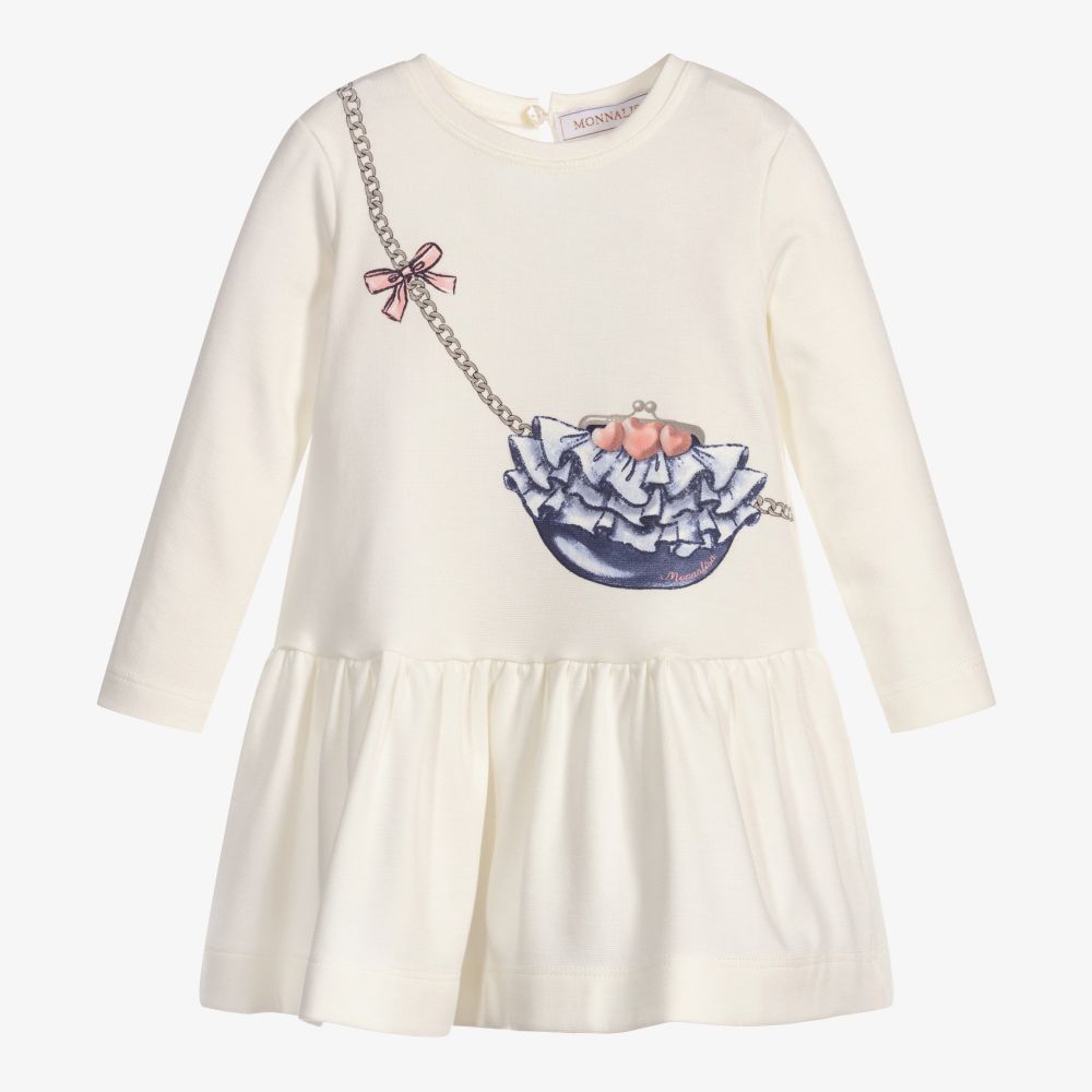 Monnalisa - Ivory Bag Dress  | Childrensalon