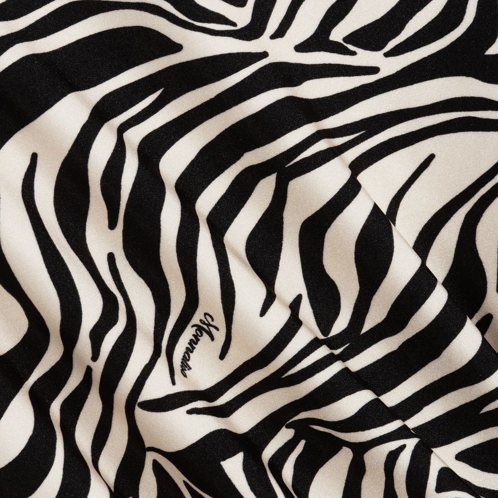 Monnalisa-Ivory & Black Zebra Print Top | Childrensalon Outlet