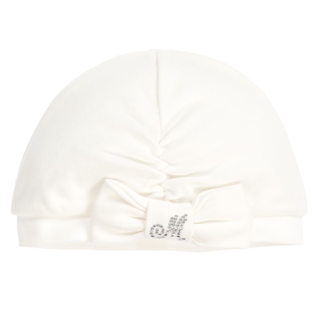 Monnalisa - Ivory Cotton Baby Hat | Childrensalon