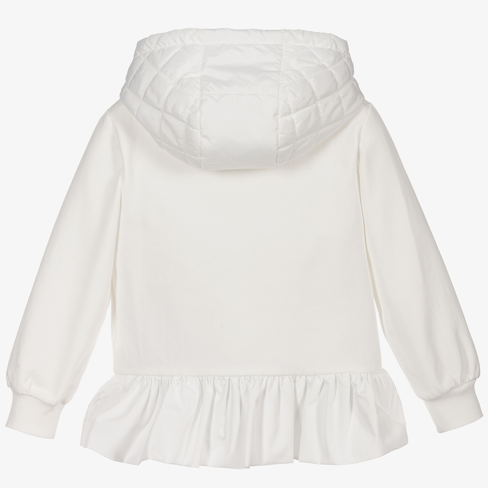 Monnalisa-Ivory Cotton Disney Hooded Top | Childrensalon Outlet